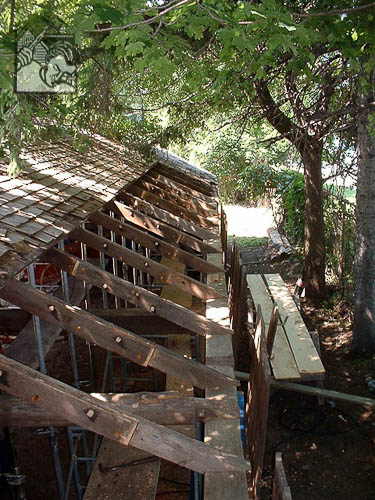 The restored drive-shed