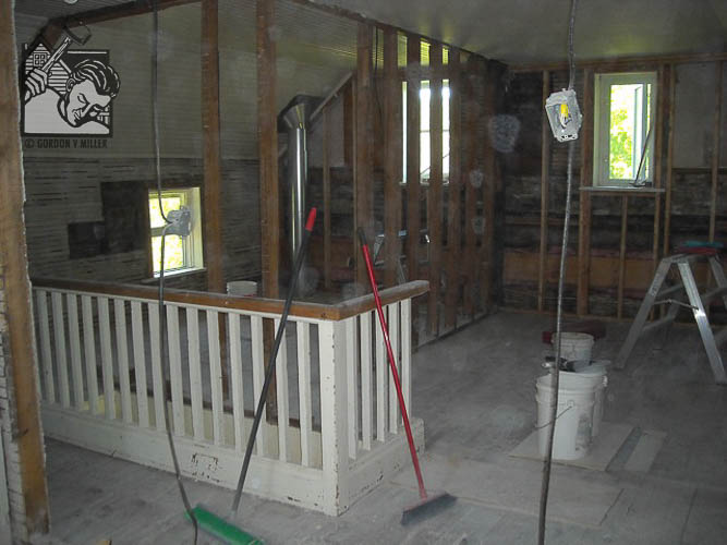 Stripped down log house