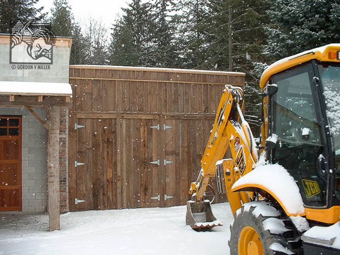 Attached storage shed with mid-nineteenth century front