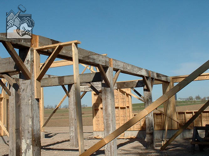 The opposite side of the timber frame